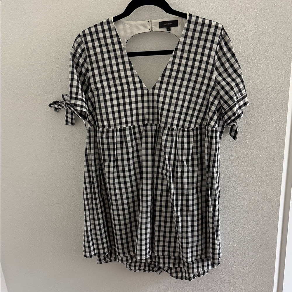 River Island Gingham V-Neck Romper